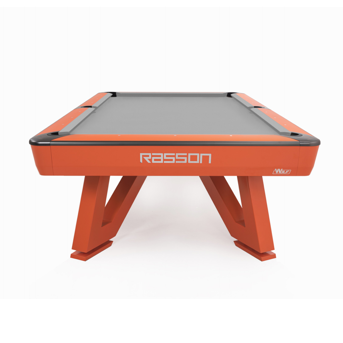 8′-9′ Rasson Wolf Professional Competition Pool Table – Orange - Image 3