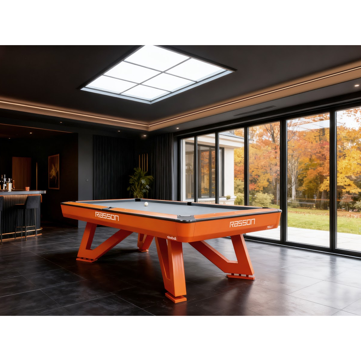 8′-9′ Rasson Wolf Professional Competition Pool Table – Orange - Image 6