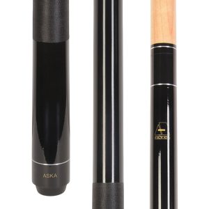 ASKA LEC Black Pool Cue | 58", 13mm Leather Tip, Nylon Wrap