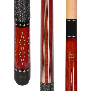 ASKA L22 Red Pool Cue | 58", Decal Design, 13mm Tip, Nylon Wrap