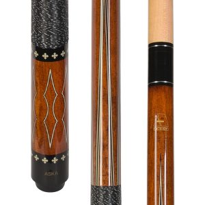 ASKA L22 Brown Pool Cue | 58", Decal Design, 13mm Tip, Nylon Wrap