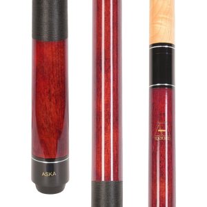 ASKA LEC Red Pool Cue | 58", 13mm Leather Tip, Nylon Wrap