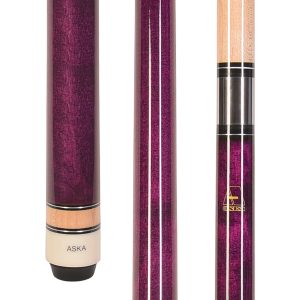 ASKA Purple No Wrap Pool Cue Stick, 58" Hard Rock Canadian Maple, 13mm Hard Tip, 5/16x18 Stainless Steel Joint