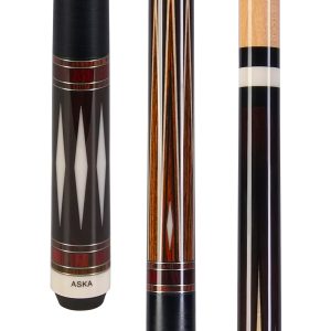 ASKA A4 Pool Cue | 58", Diamond Inlays, Leather Wrap, Uni-Loc Joint, 12.75mm Tip