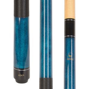 ASKA LEC Blue Pool Cue | 58", 13mm Leather Tip, Nylon Wrap