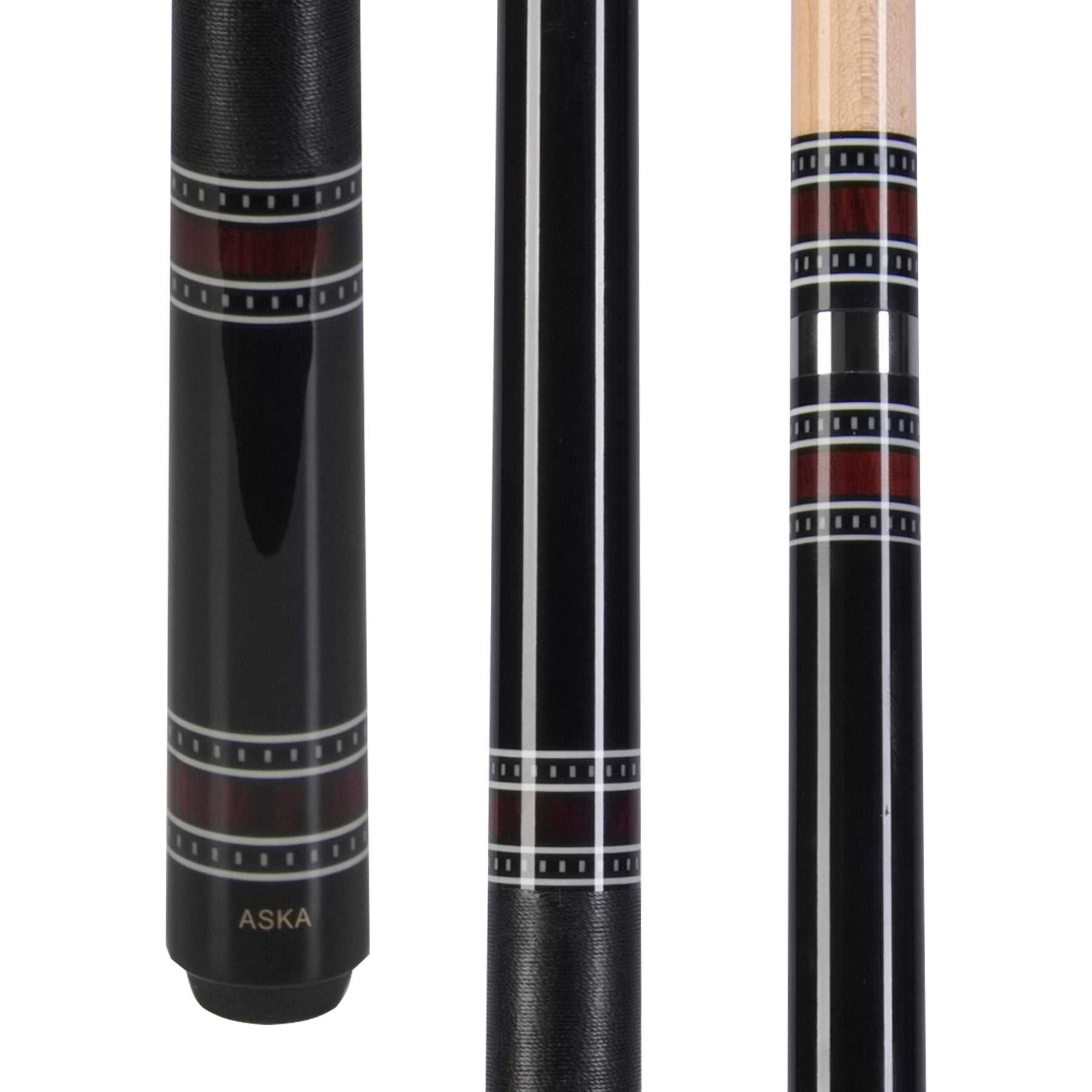ASKA A1 Pool Cue – Black Stained Birdseye Maple, 12.75mm Tip, Irish Linen Wrap, Quick Release Joint, 58", 18–21 oz - Image 3