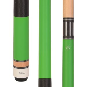 ASKA Matte Green Pro 58-Inch Pool Cue Stick | 2-Piece Hard Rock Maple