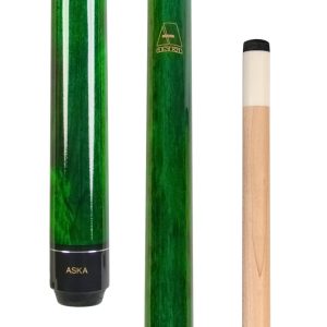 ASKA Green 48" Short Pool Cue – 14 oz, Maple Shaft, 13mm Tip, 5/16x18 Joint, Wrapless (LECN48)