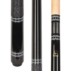 ASKA L9 Black Pool Cue | 58", Stained Maple, Irish Linen, 13mm Tip