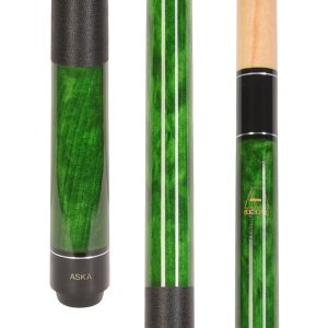 ASKA LEC Green Pool Cue | 58", 13mm Leather Tip, Nylon Wrap