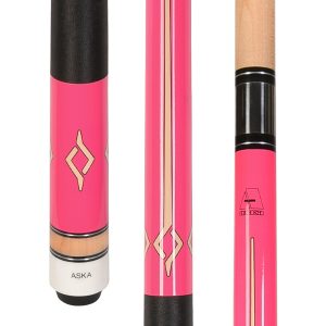 ASKA L7 Pink Pool Cue | 58", Geometric Decal, 13mm Tip, Nylon Wrap
