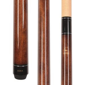 ASKA LECN Brown No-Wrap Pool Cue | 58", 13mm Leather Tip