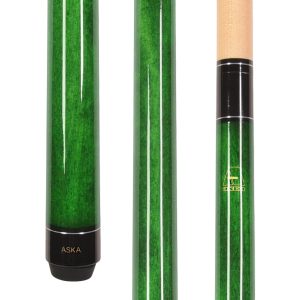 ASKA LECN Green No-Wrap Pool Cue | 58", 13mm Leather Tip