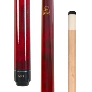 ASKA Red 52" Short Pool Cue – 19 oz, Maple Shaft, 13mm Tip, 5/16x18 Joint, Wrapless