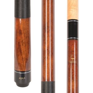 ASKA LEC Brown Pool Cue | 58", 13mm Leather Tip, Nylon Wrap