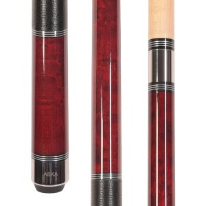 ASKA JB2 Red Jump Break Cue Stick | 25 oz, 14mm Tip, Hard Rock Canadian Maple