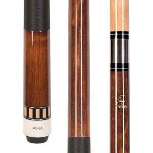ASKA L25 Brown Pool Cue | 58", Dashed Maple Ring, 13mm Tip, Nylon Wrap
