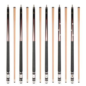 Set of 6 Aska Cards and Dice Billiard Pool Cues, 58" Hard Rock Canadian Maple, 13mm Hard Tip, Mixed Weights, CDS6