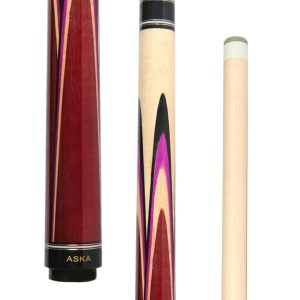 ASKA JC08 Jump Cue | Purple Heart Butterfly Veneer, Hard Rock Canadian Maple