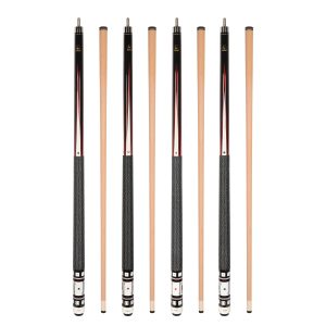 Set of 4 Aska Cards and Dice Billiard Pool Cues, 58" Hard Rock Canadian Maple, 13mm Hard Tip, Mixed Weights, CDS4