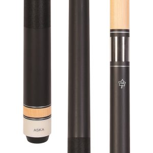 ASKA L2MBLK Matte Black Pool Cue | 2-Piece Hard Rock Maple, 13mm Tip
