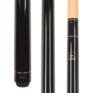 ASKA LECN Black No-Wrap Pool Cue | 58", 13mm Leather Tip