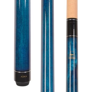 ASKA LECN Blue No-Wrap Pool Cue | 58", 13mm Leather Tip