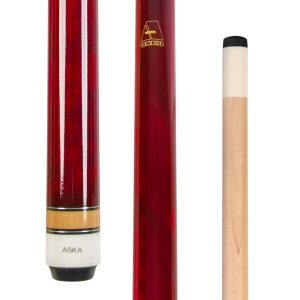 ASKA Red 48" Short Pool Cue – 14 oz, Maple Shaft, 13mm Tip, 5/16x18 Joint, Wrapless