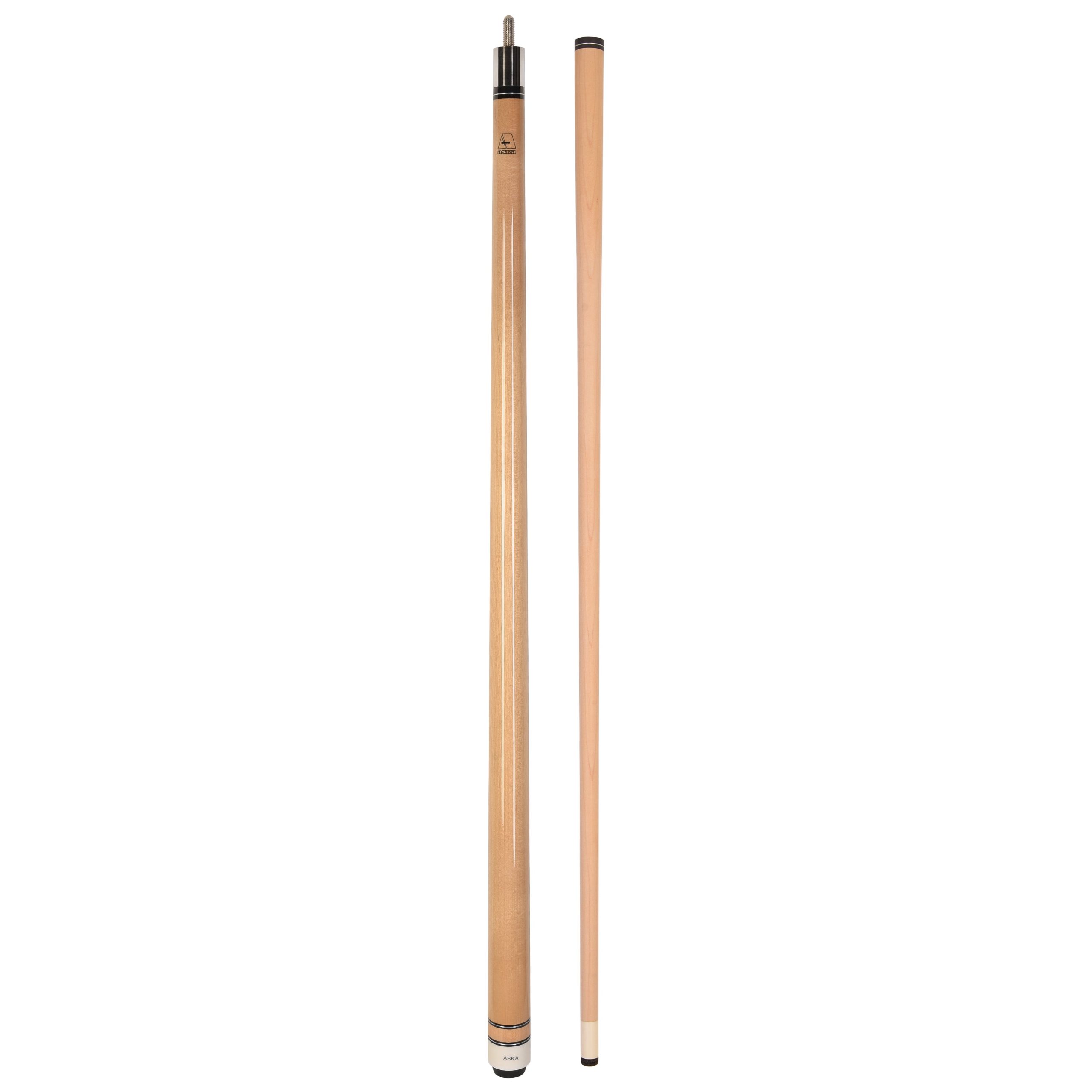 ASKA Natural No Wrap Pool Cue Stick, 58" Hard Rock Canadian Maple, 13mm Hard Tip, 5/16x18 Stainless Steel Joint - Image 2