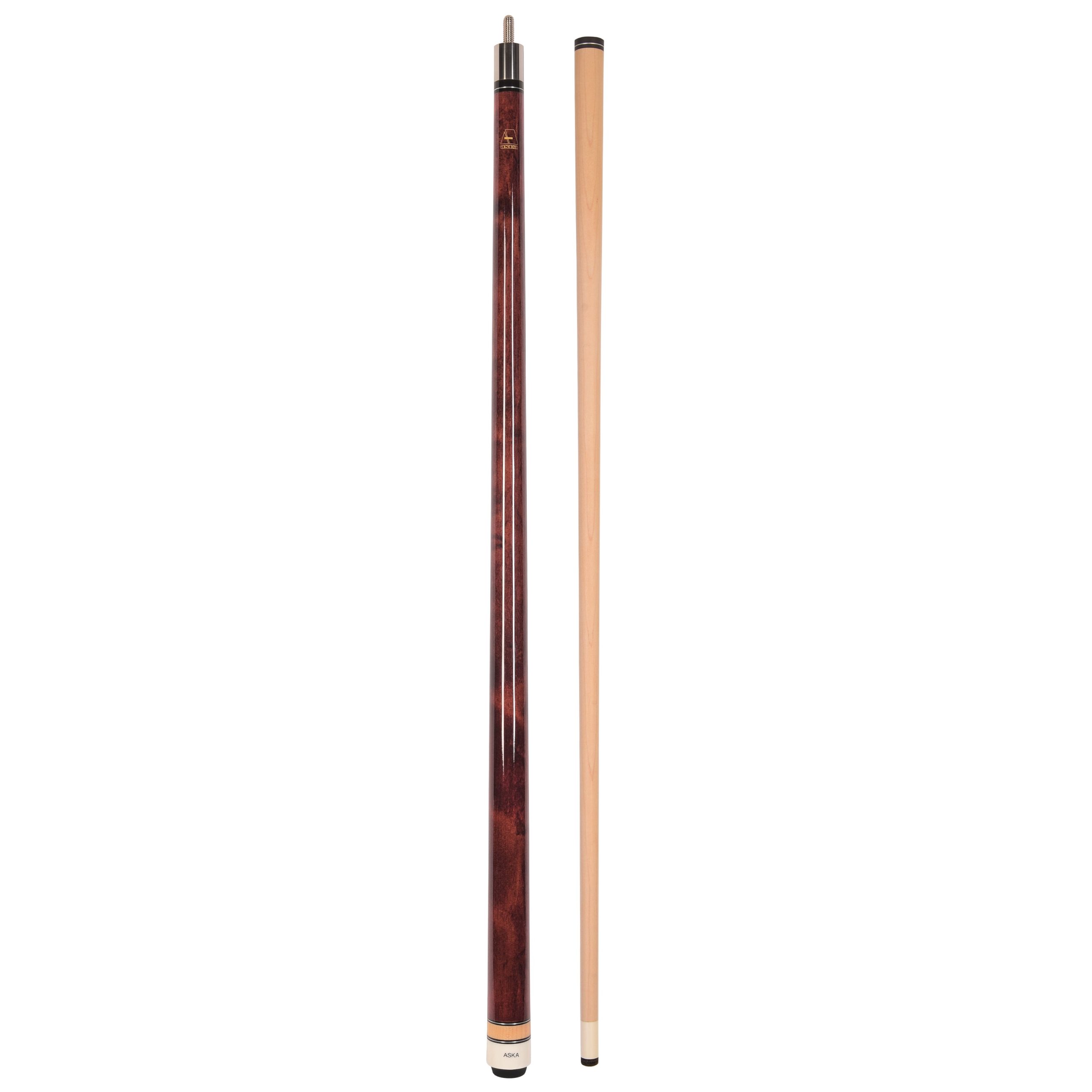 ASKA Mahogany No Wrap Pool Cue Stick, 58" Hard Rock Canadian Maple, 13mm Hard Tip, 5/16x18 Stainless Steel Joint - Image 2