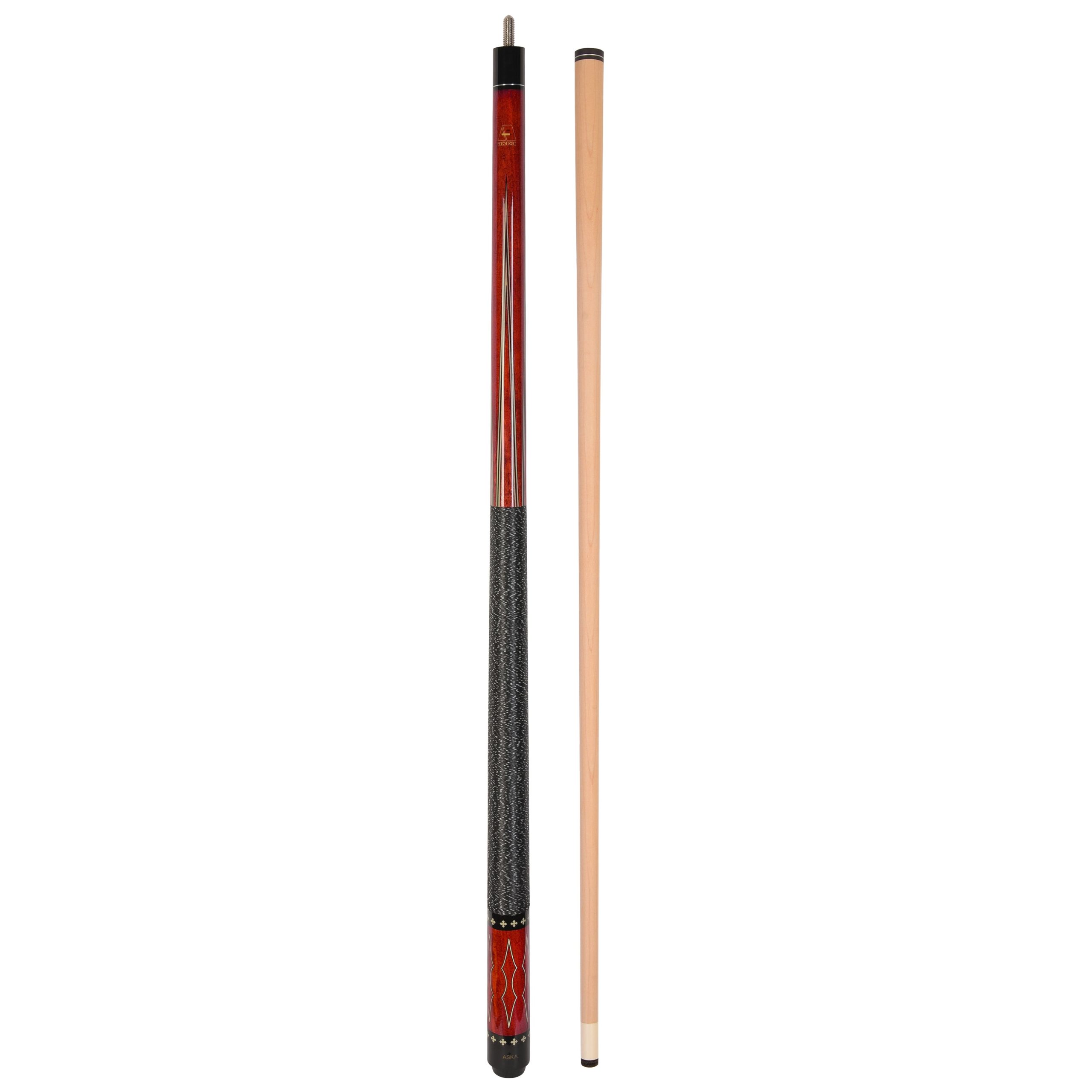 ASKA L22 Red Pool Cue | 58", Decal Design, 13mm Tip, Nylon Wrap - Image 2