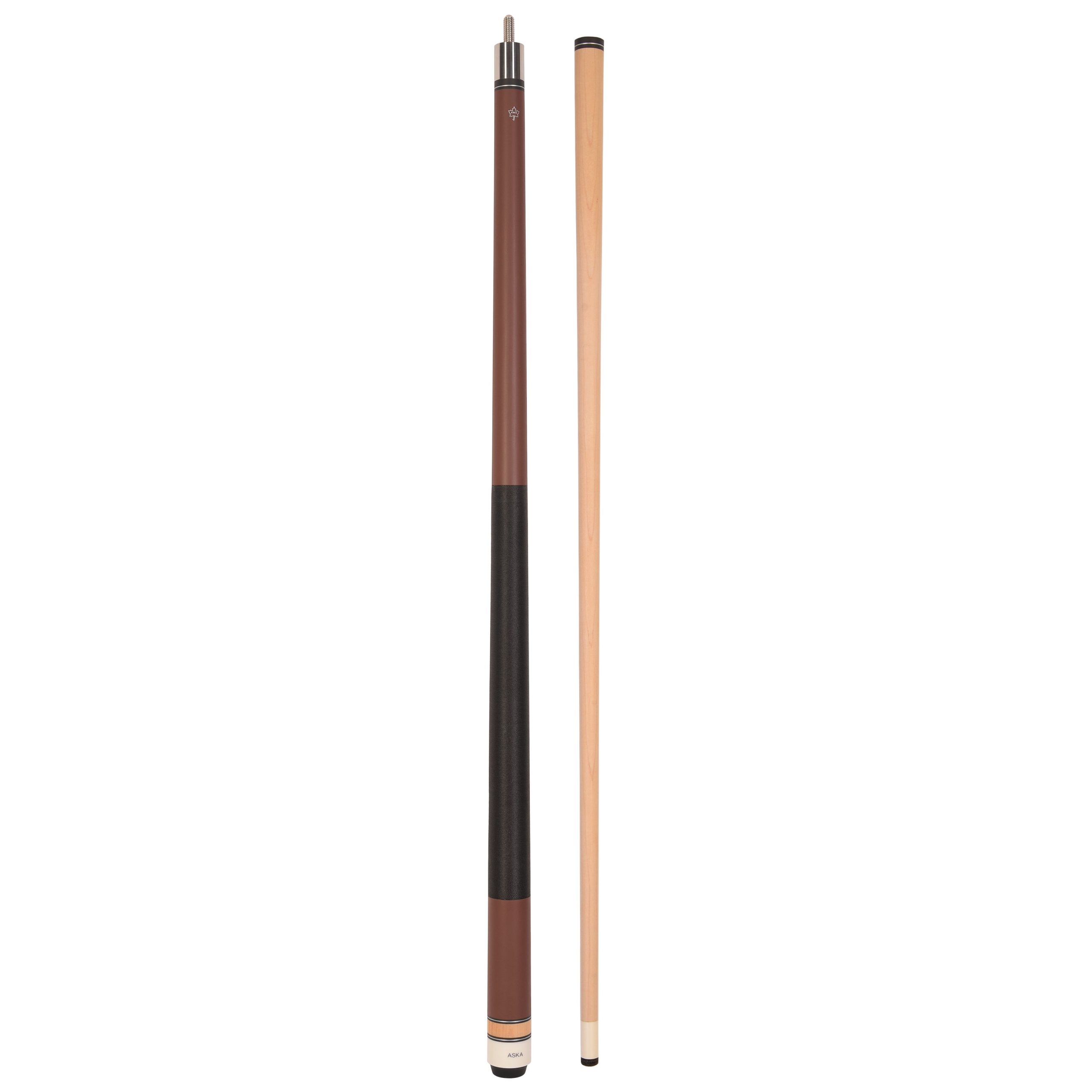 ASKA Matte Brown Pro 58" 2-Piece Pool Cue Stick | Hard Rock Maple, 13mm Leather Tip - Image 2