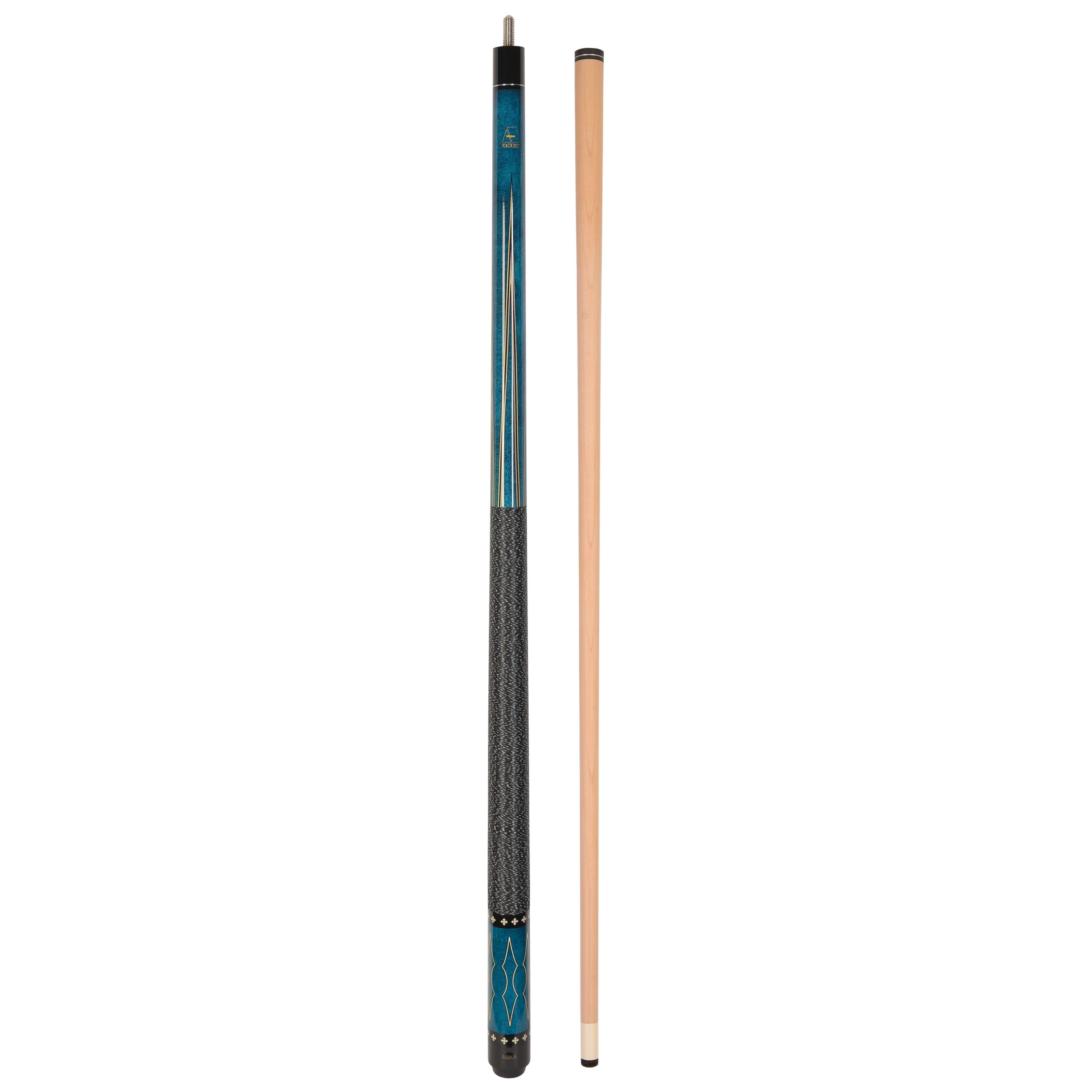 ASKA L22 Blue Pool Cue | 58", Decal Design, 13mm Tip, Nylon Wrap - Image 2