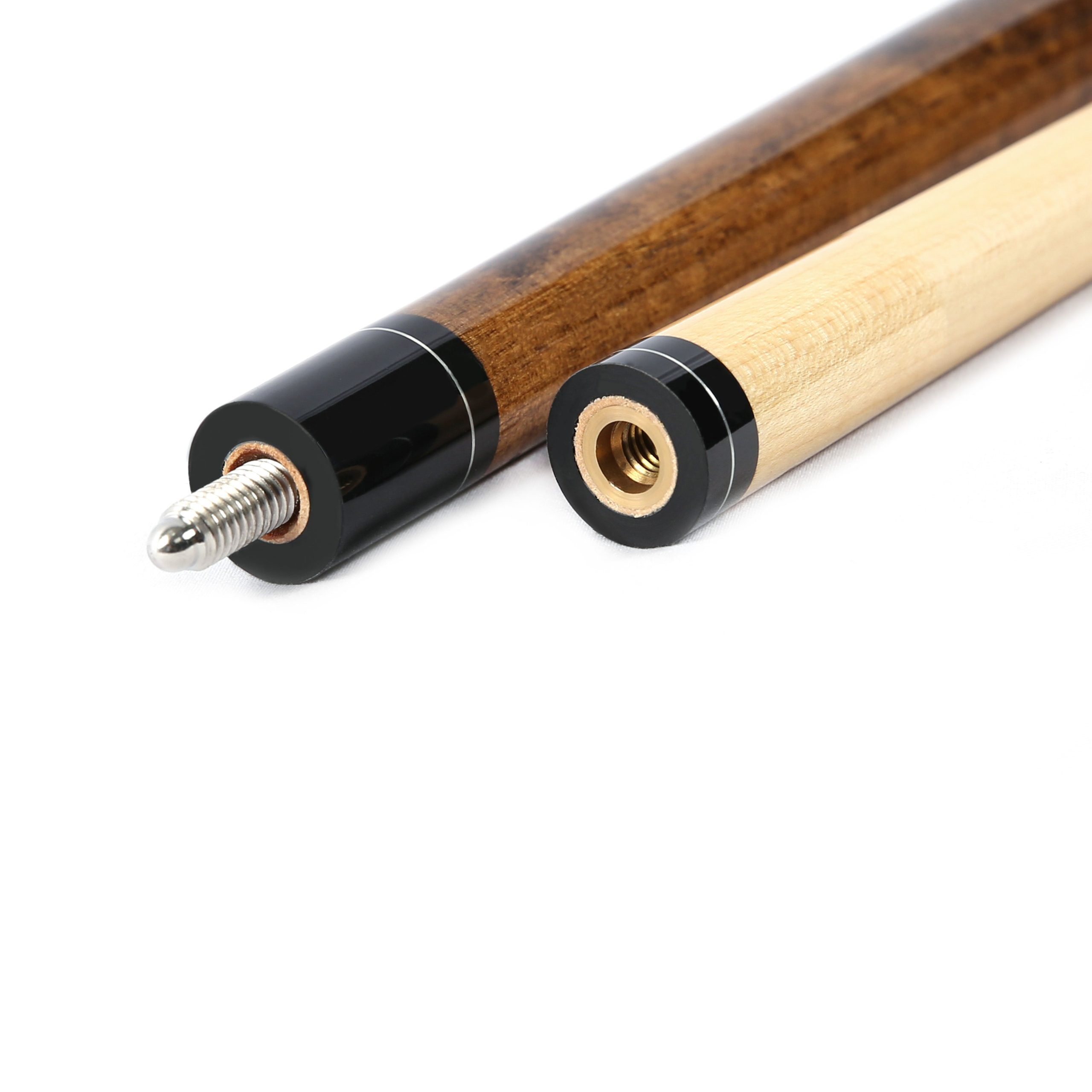 ASKA Brown 42" Short Pool Cue – 13.5 oz, Maple Shaft, 13mm Tip, 5/16x18 Joint, Black Nylon Wrap (LEC42) - Image 6