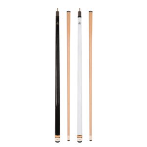 ASKA Set of 2 Pool Cue Sticks, 58" Canadian Maple Billiard Cues, Black 21 oz & White 19 oz, 13mm Tip, 5/16x18 Joint, Wrapless Cue Sticks