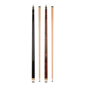 ASKA Set of 2 Pool Cue Sticks, 58" Canadian Maple Billiard Cues, Black 21 oz & Brown 19 oz, 13mm Tip, 5/16x18 Joint, Wrapless Cue Sticks