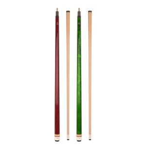 ASKA Set of 2 Pool Cue Sticks, 58" Canadian Maple Billiard Cues, Red 18 oz & Green 19 oz, 13mm Tip, 5/16x18 Joint, Wrapless Cue Sticks