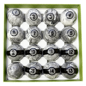 Aska Billiards Pool Boston Numbered Balls Set, 16 Balls Including a Cue Ball, 2 1/4 inch, PB05A