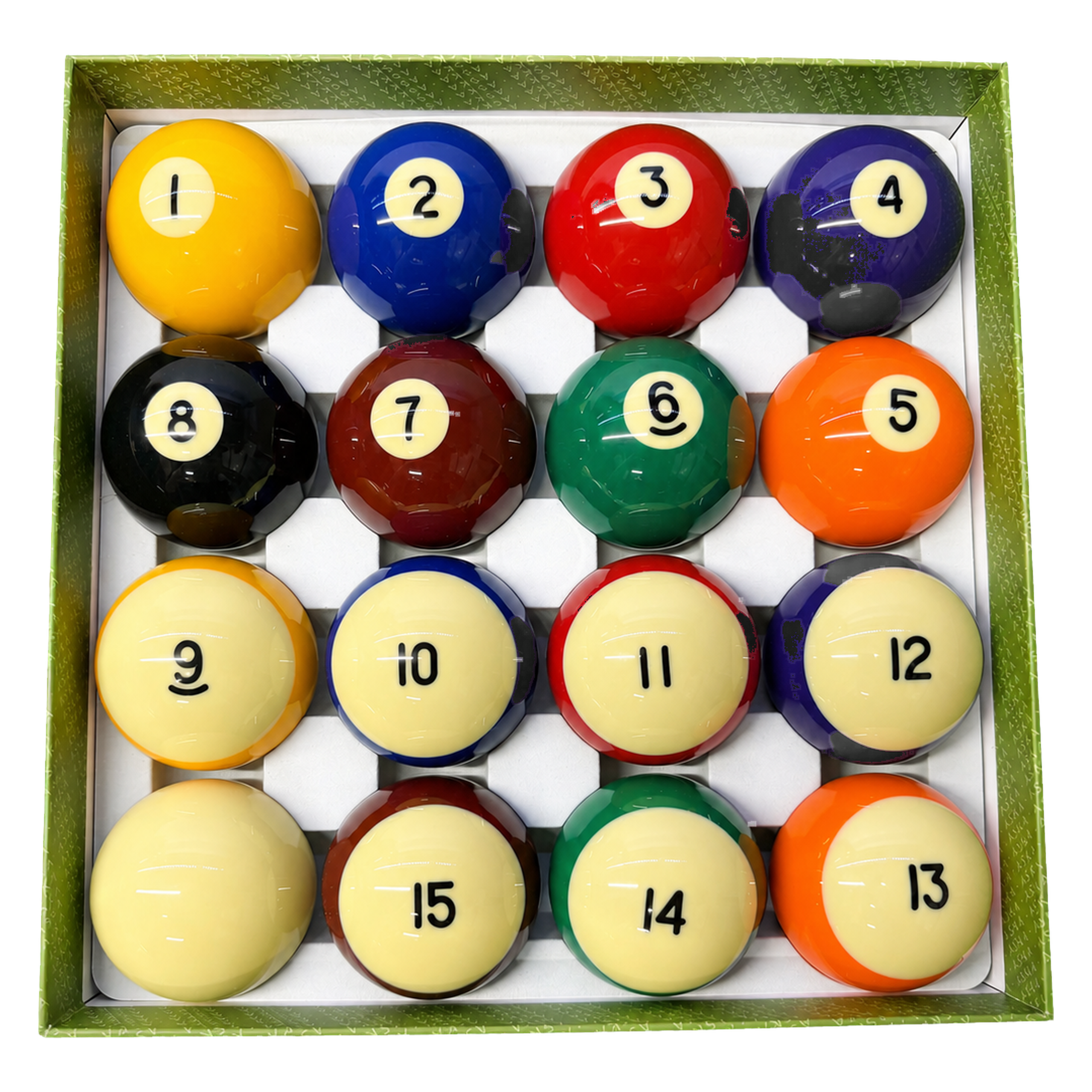 Aska Billiards Pool Boston Numbered Balls Set, 16 Balls Including a Cue Ball, 2 1/4 inch, PB04A - Image 2