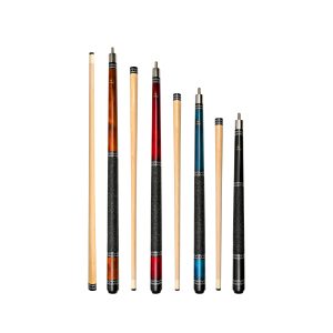 Set of 4 Short Pool Cues – ASKA Irish Linen Wrap Cue Set with Ring Design for Game Rooms