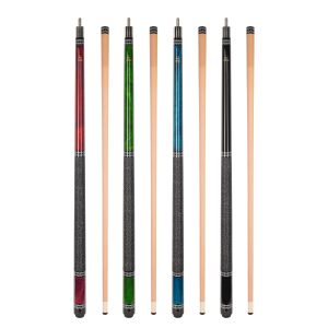 ASKA Set of 4 L9 Pool Cue Sticks 58", 2-Piece Construction, 5/16x18 Joint, Hard Rock Canadian Maple, 13mm Hard Glued On Tip, Mixed Weights and Colors