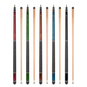 ASKA Set of 5 L9 Pool Cue Sticks 58", 2-Piece Construction, 5/16x18 Joint, Hard Rock Canadian Maple, 13mm Hard Glued On Tip, Mixed Weights and Colors