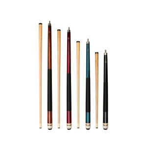 Set of 4 Short Pool Cues – ASKA Colorful Cue Set with Nylon Wrap for Small Spaces & Game Rooms