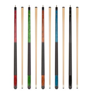 Set of 5 Aska Canadian Maple Pool Cue Set with Mixed Weights & Colors