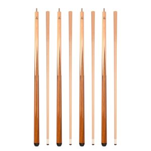 Set of 4 Aska SP1 Malaswood Sneaky Pete Billiard Pool Cue Sticks, 58" Hard Rock Canadian Maple, 13mm Hard Tip, 2-Piece Construction.