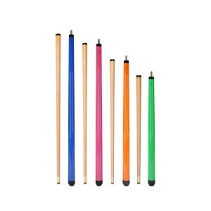 4-Piece Short Pool Cue Set with Vibrant Colors & Mixed Lengths