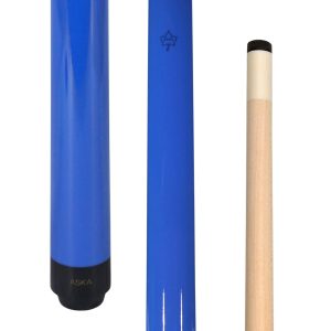 ASKA Bright Blue Short Pool Cue – 36", 42", 48", 52", 58" Youth Cue, Maple Shaft, 13mm Tip, 2-Piece